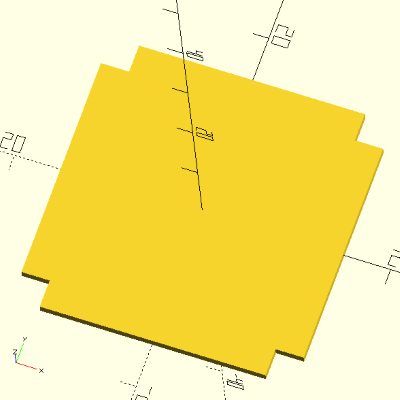 ein gekürztes Kreuz, zentriert